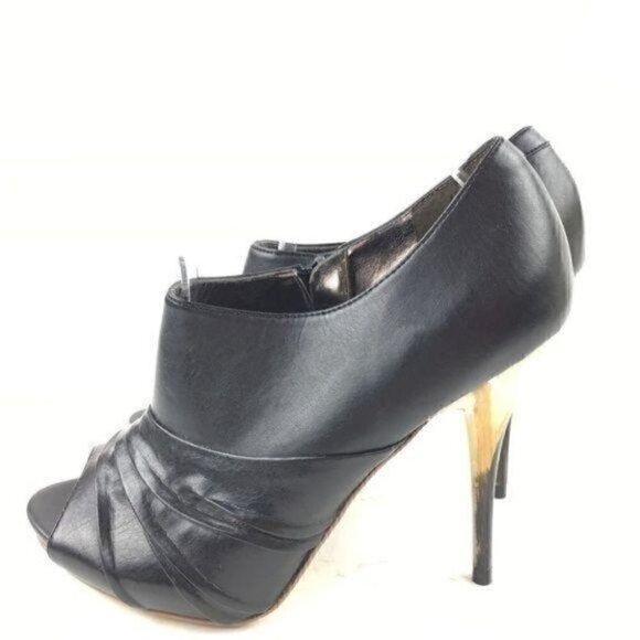 New Carlos Ankle Boots Size 6 Peep Toe Zip Booties - Picture 4 of 8